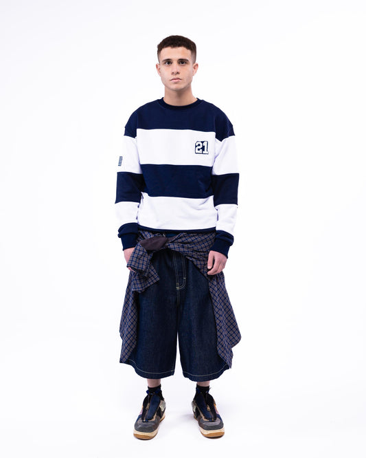 Striped Varsity Crewneck