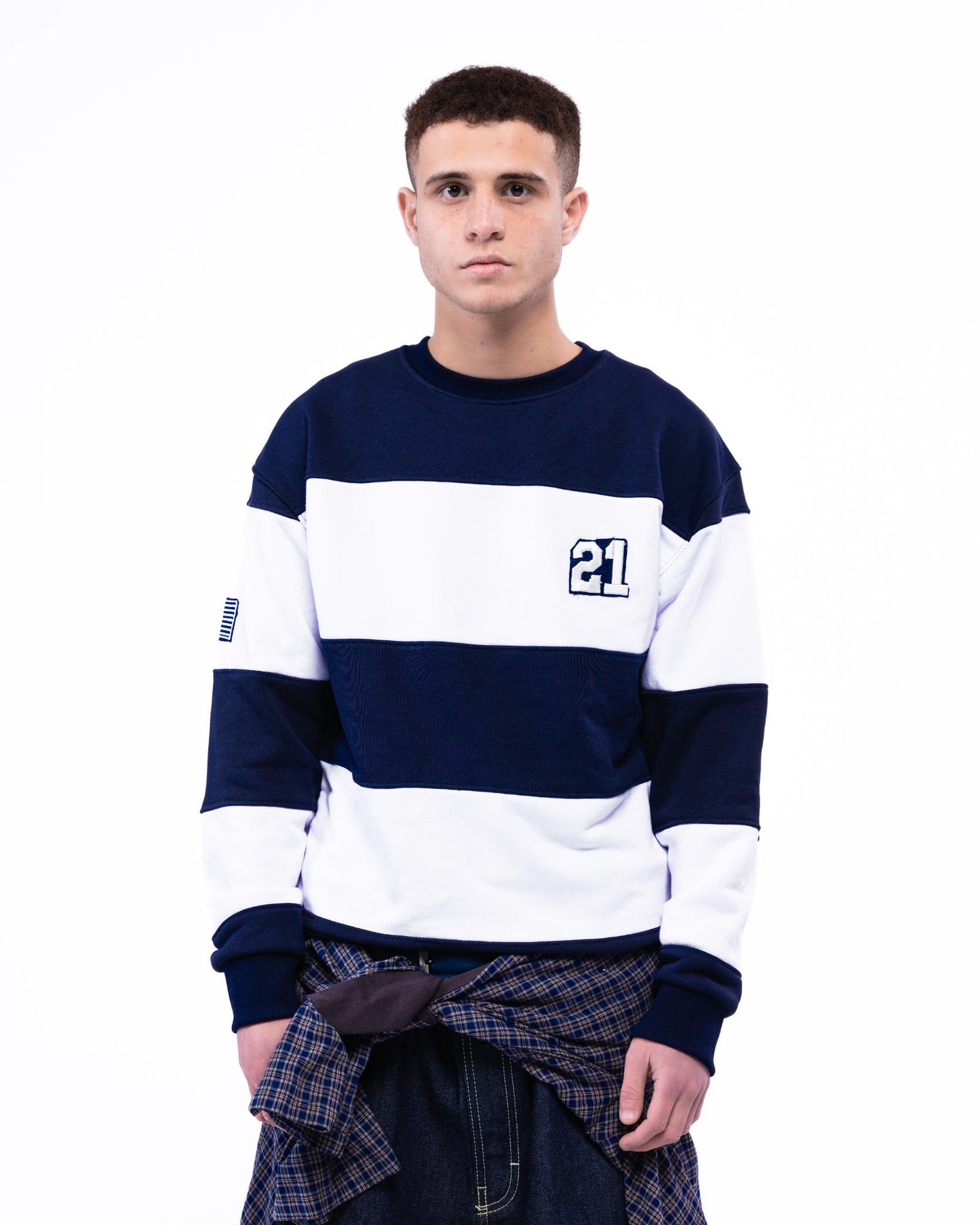 Striped Varsity Crewneck