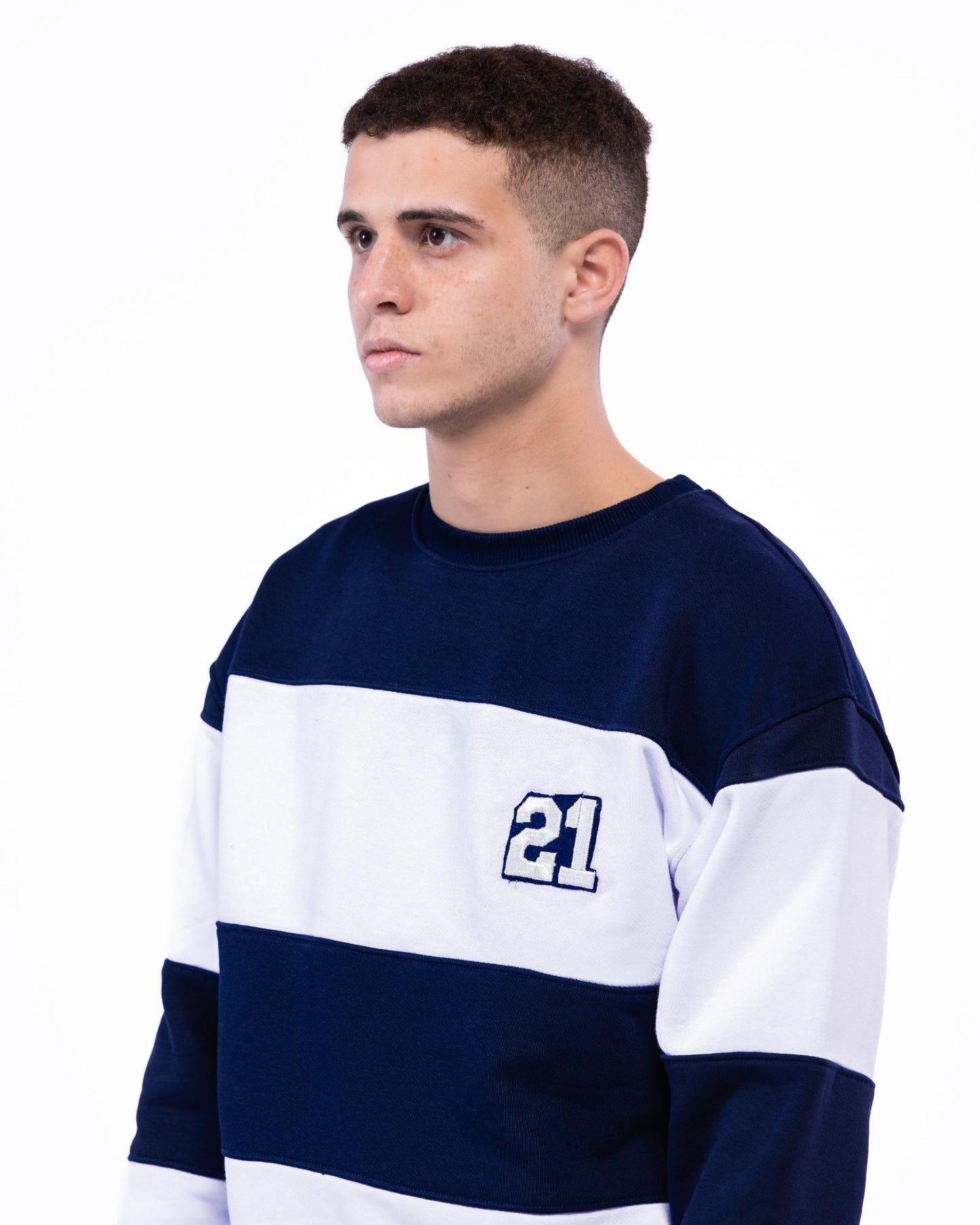 Striped Varsity Crewneck