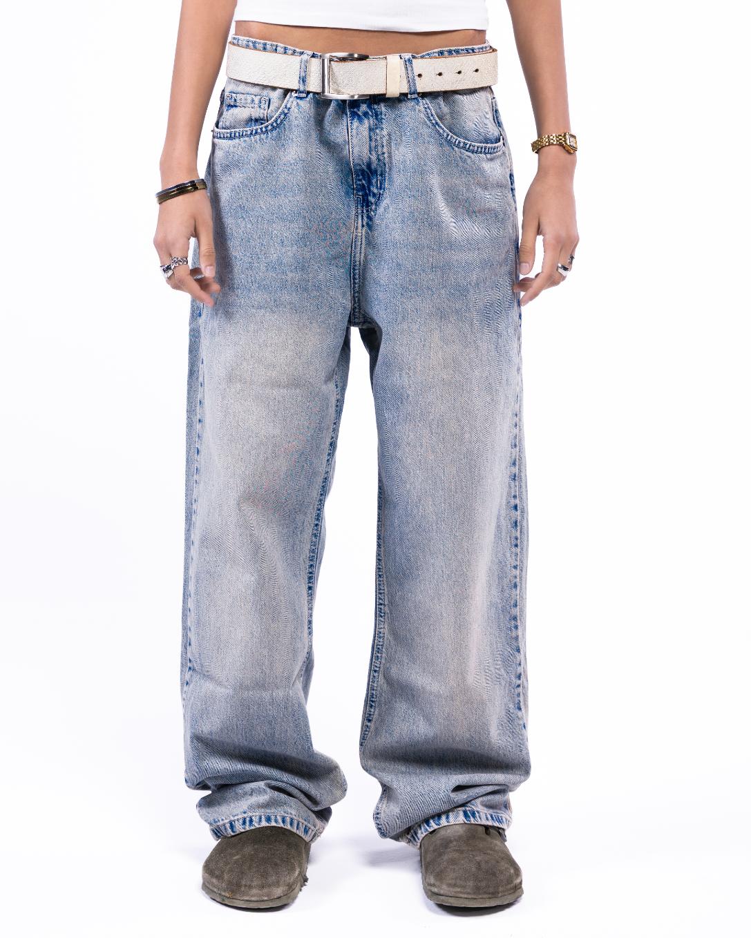 Low-Waist Straight-Leg Jeans.