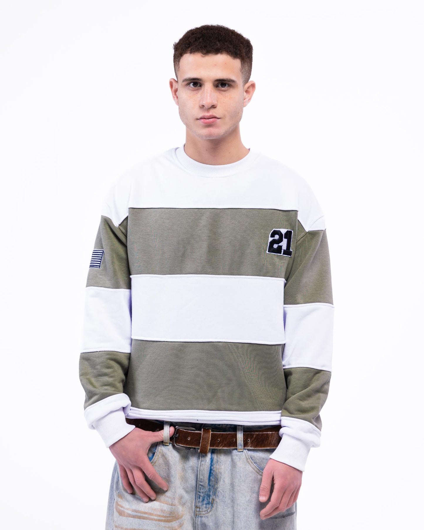 Striped Varsity Crewneck