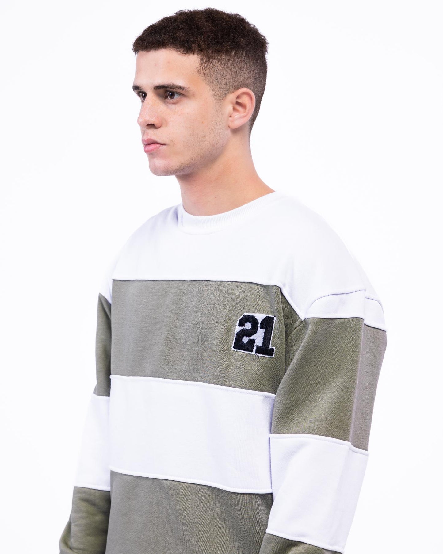 Striped Varsity Crewneck