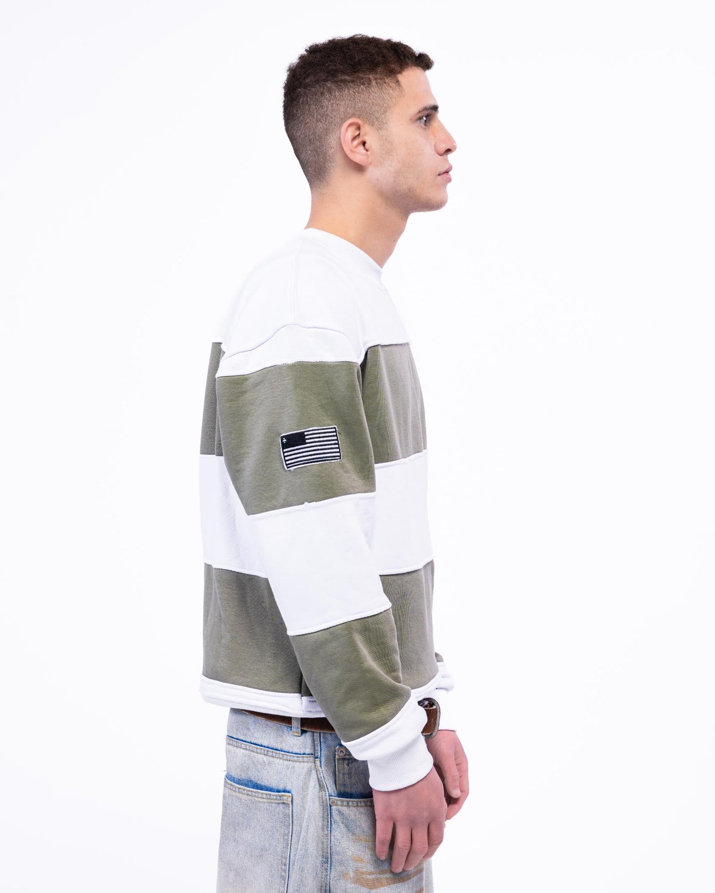 Striped Varsity Crewneck