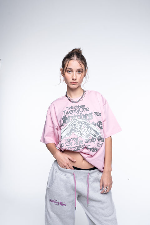 Gun-smith Pink Cropped-Boxy T-shirt